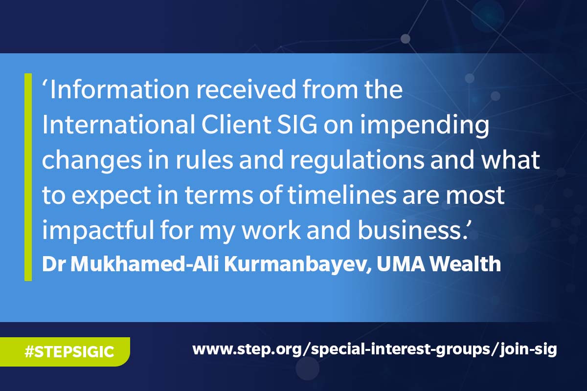 Dr Mukhamed-Ali Kurmanbayev talks about International Client SIG